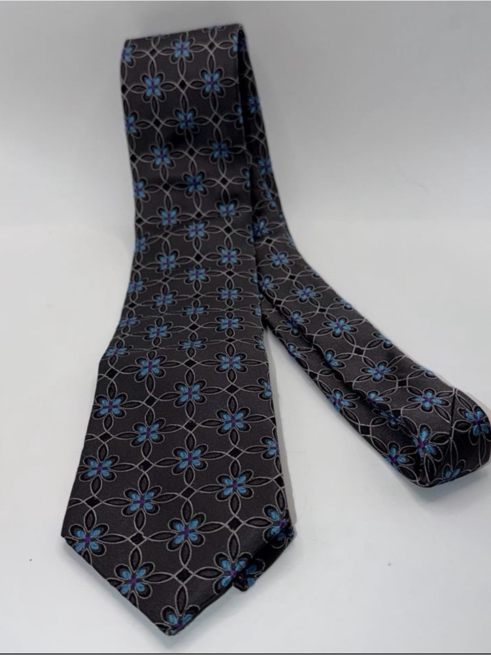 Ted Baker London Silk Tie Featuring a Geometric Floral Pattern